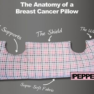 Pink & Pepper Breast Cancer Pillow - Pink and Gray